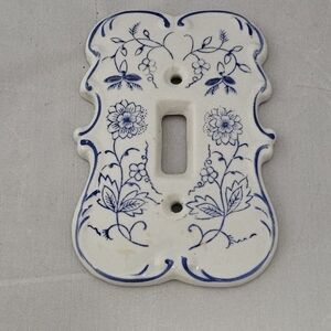 Blue and White Floral Ceramic Light Switch Cover - Arnart